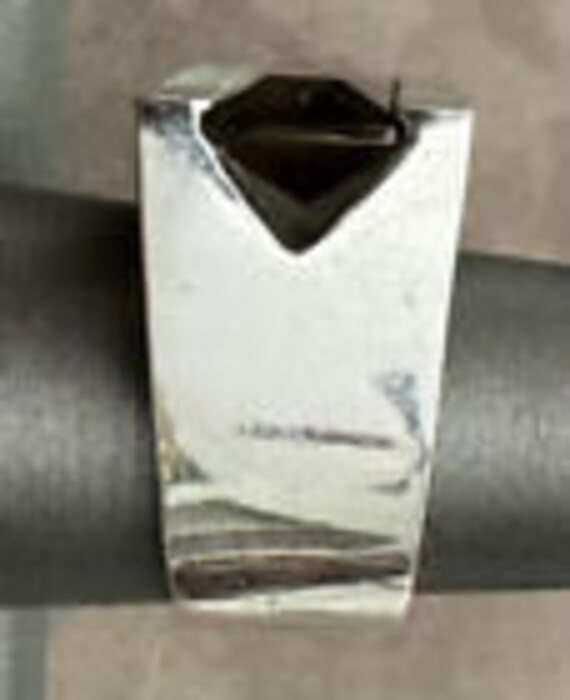 18 Gram Sz 7.5 Sterling 925 Silver Modernist Stat… - image 3