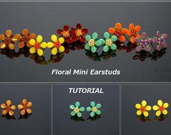 Floral Mini Earstuds - PDF beading pattern