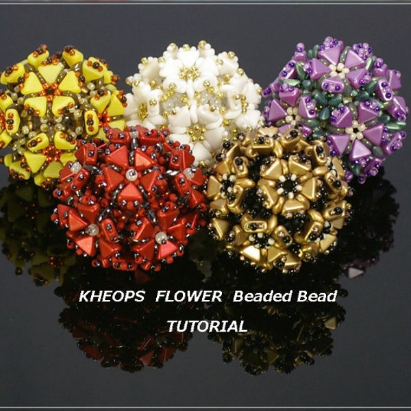 Kheops Flower Beaded Bead - TUTORIEL de perles PDF pour un usage personnel seulement