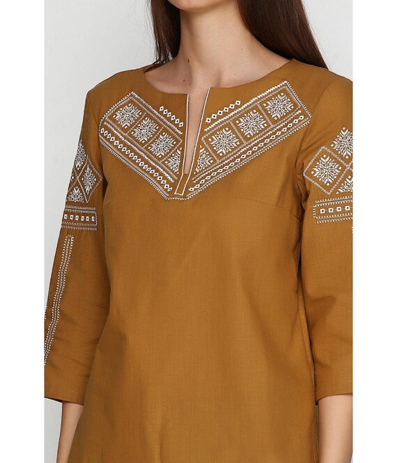 Ukrainian Embroidered very  nice and beautiful blouse of natural linen