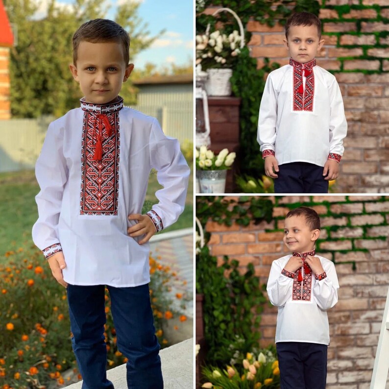 for a boy :2-12 years vishyvanka \u0421hildren embroidered Ukrainian shirt sorochka