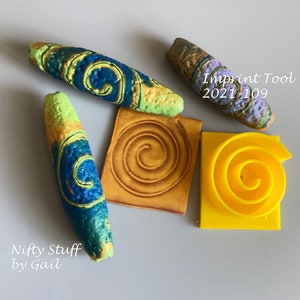 Imprint Tool 3-D Stamp Polymer Clay MokumeGane Texture MicaShift Pattern Pottery Soap Making (109)