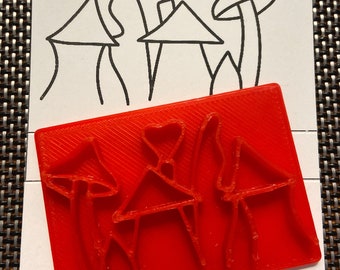 Imprint Tool ; 3-D ; Stamp ; Polymer Clay ; MokumeGane ; Texture ; Mica Shift ;  Fantasy Town (170)