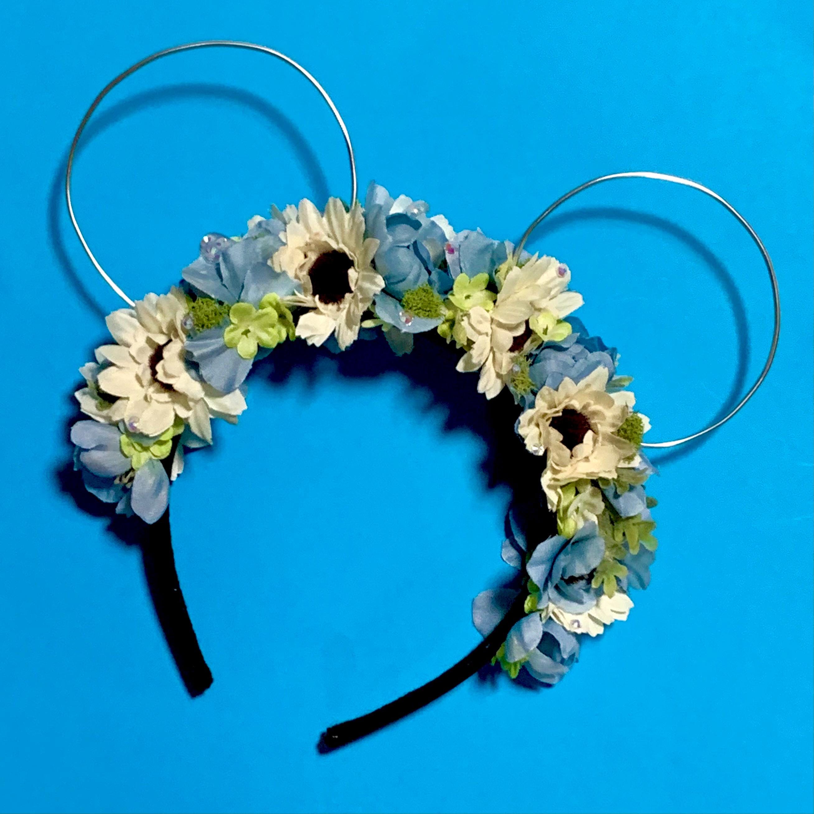 Floral Fantasy Ears - Mouse Ears - Custom Faux Flowers +  display picture 2