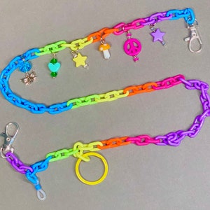 I’m Good mini Chain Link Belt - Neon Handmade Accessories - Pool Party Plastic Vegas Miami Beach DayGlow Raves Festival Bag Strap Body Chain