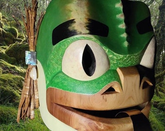 Rare 1970s Kwakiutl NW Coast Native American Mask Ozzie Matilpi