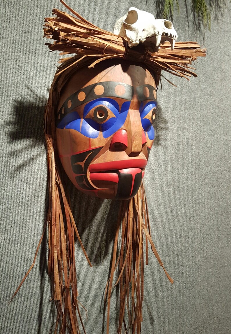 Shaman Hand Carved Red Alder Mask by TL'PA Tony Speers - Etsy