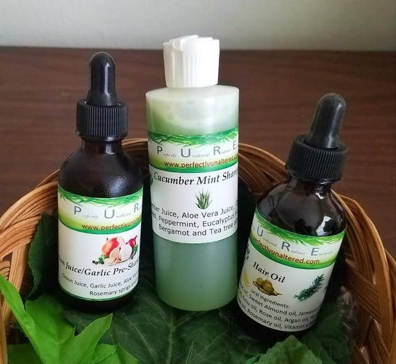 Hair Growth Kit Shampoo Oil Onion Garlic Pre Shampoo Etsy