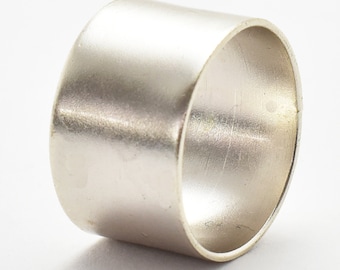 925 Sterling Silver Unisex Ring, Flat Wedding Band, Handmade Silver Band, Plain Wedding Band, 10mm Unisex Ring Band, Wedding Ring For Gift