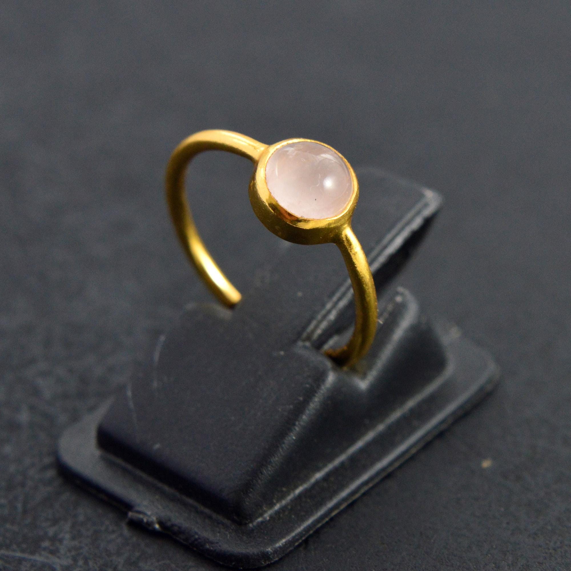 Bague Judith Quartz Rose & Plaqué Or 750 - Maison Gaïa