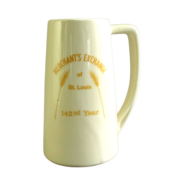 Illinois Merchants Exchange St Louis Ceramic Beer Tankard Stein 142nd Year 1978