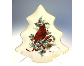 Lenox Winter Greetings Tree Shaped Candy Nut Serving Dish Christmas China