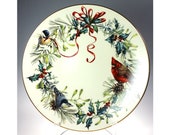 Lenox Winter Greetings 12 Inch Round Deep Serving Platter Christmas Birds China