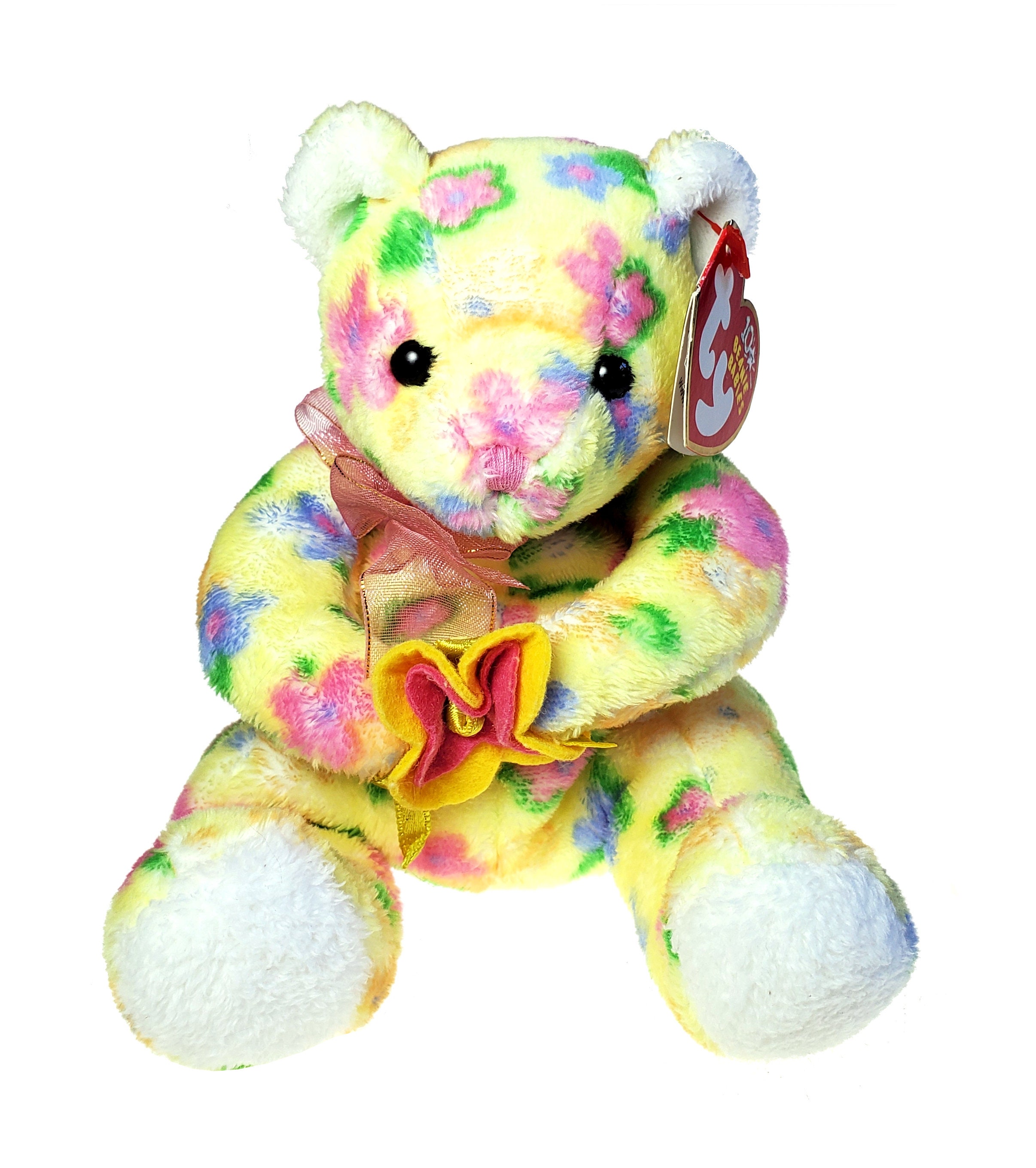 Bloom the Floral Teddy Bear Original Ty Beanie Baby Etsy