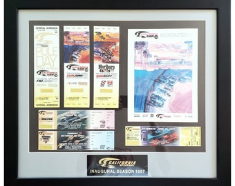 California Speedway Inaugural Season 1997 Framed Collection Ticket