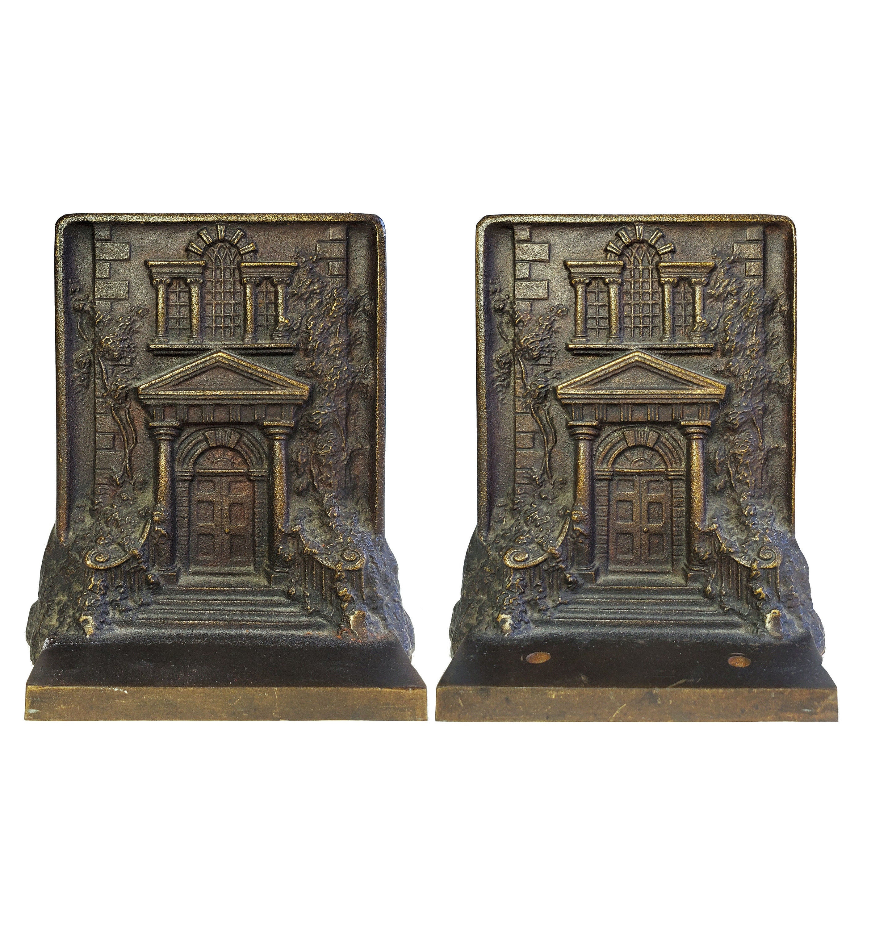 Bradley Hubbard Cast Iron Bookend Pair Mt Pleasant 1930s Etsy
