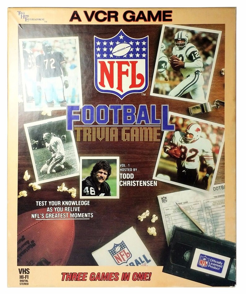 NFL Football Trivia Game VCR 1986 Volume 1 Todd Christensen Etsy
