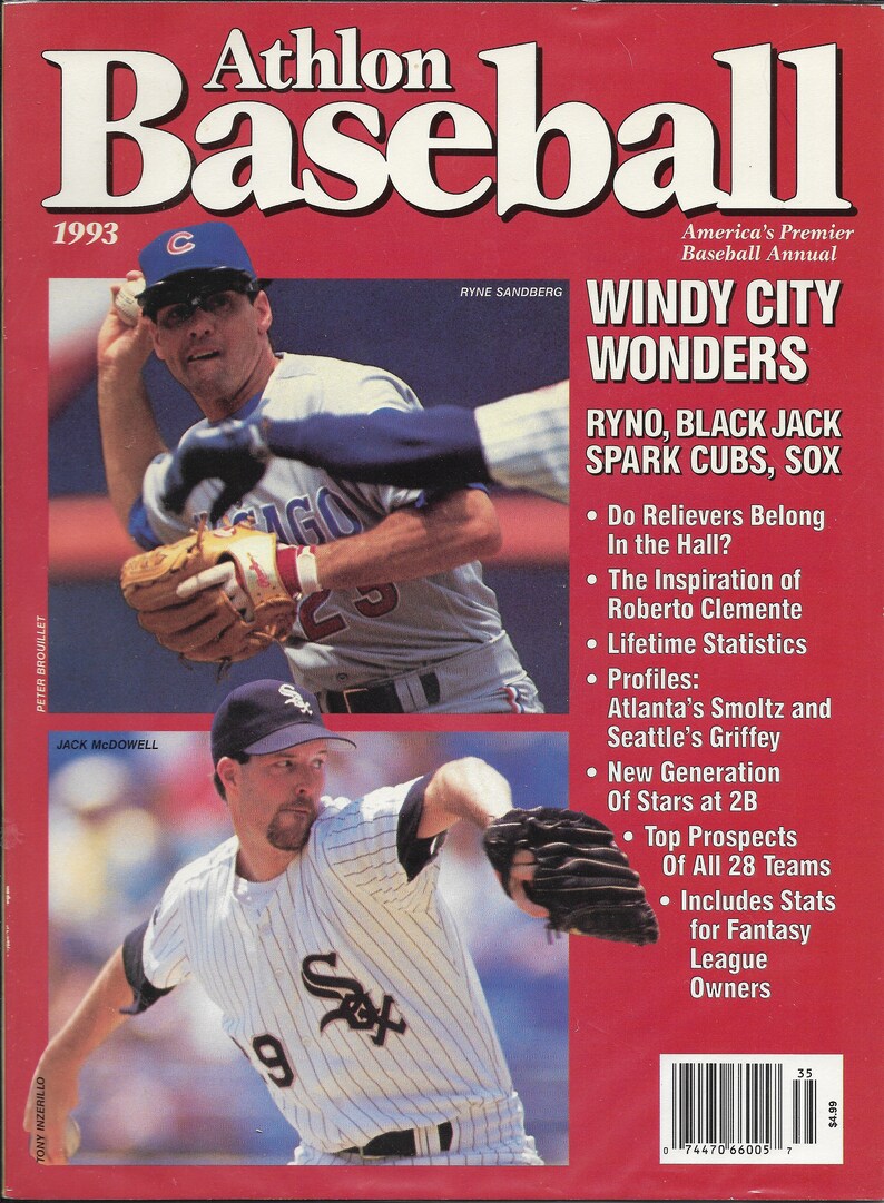 Athlon Baseball Magazine May 1993 MLB Preview Sandberg Etsy