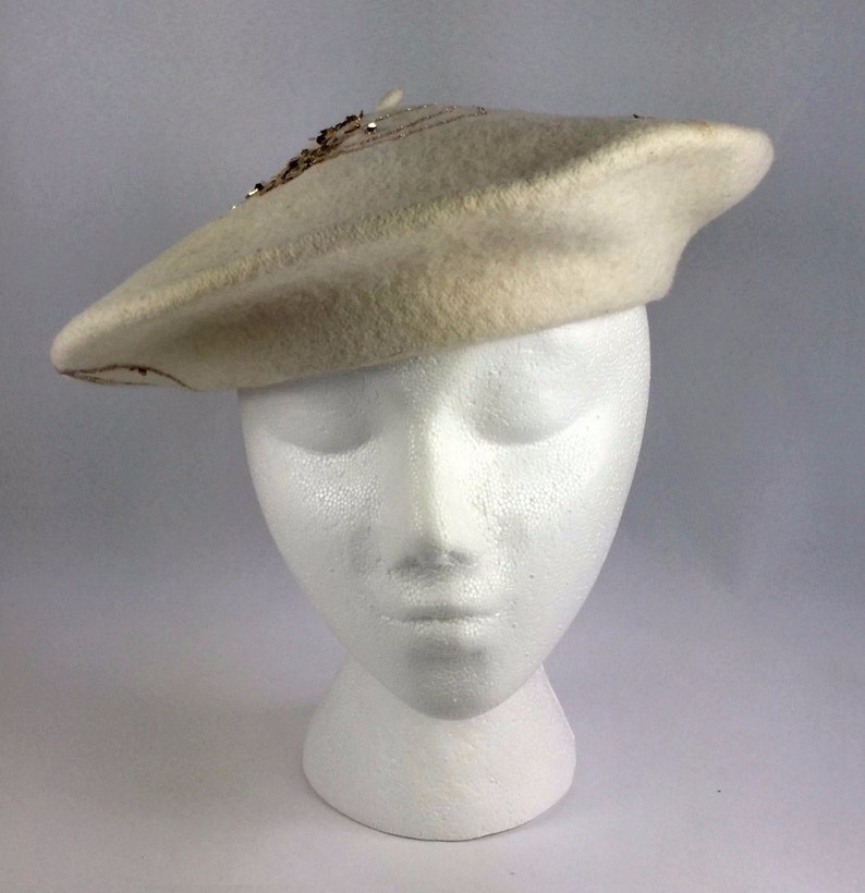Beret Basque 100 Lana Deluxe Boina Sombrero De Luxe Crema Etsy