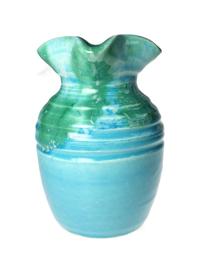 Dryden Arkansas Potters Wheel Original Crimped Rim Vase Art Etsy