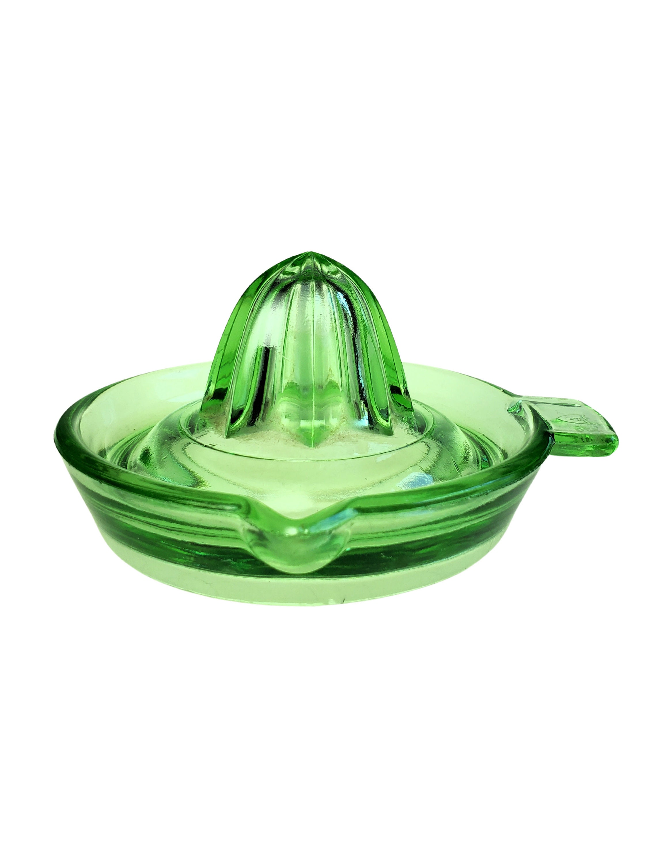 Drink & Barware Drinkware Vintage Depression Era Vaseline Glass Juicer