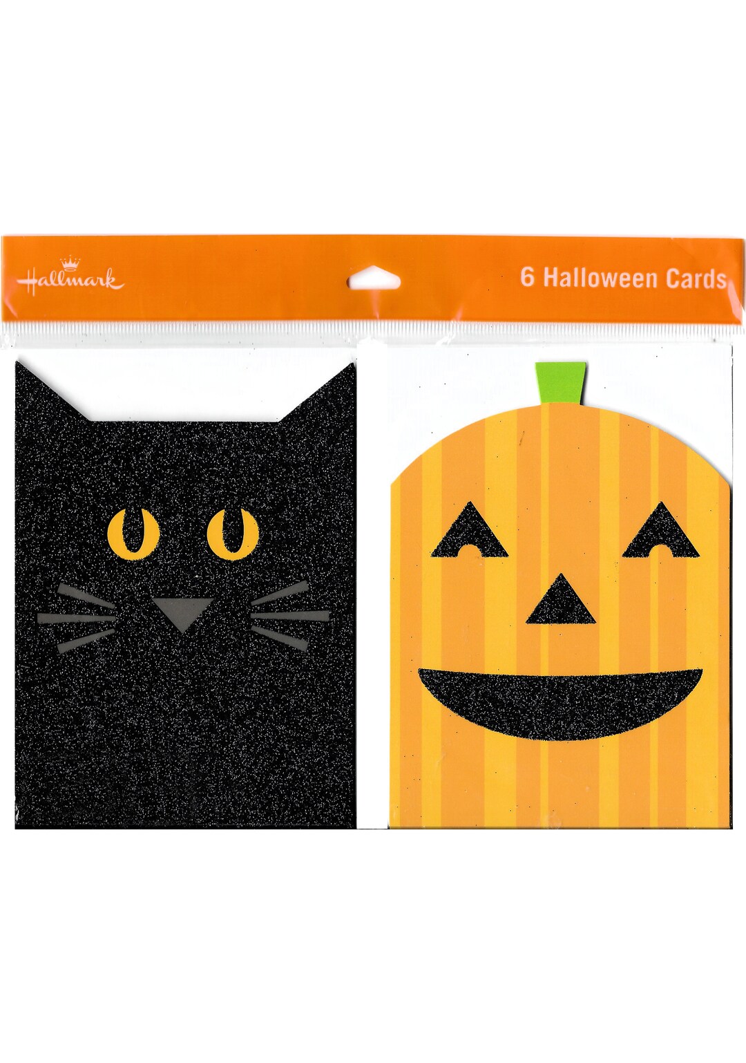 Vintage Hallmark Glitter Halloween Cards Black Cat Jack O Lantern - Etsy