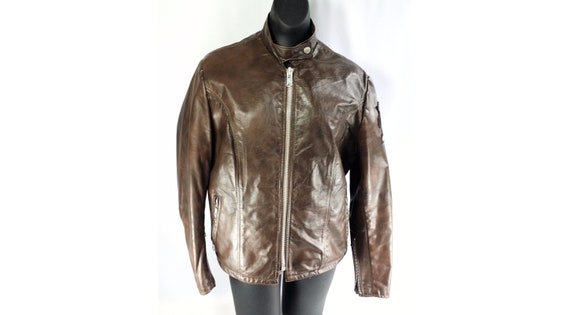Schott Brown Leather Lined Motorcycle Jacket Women