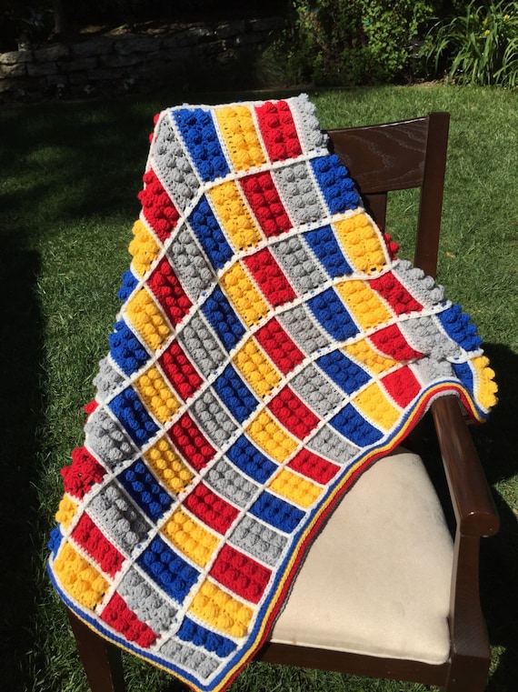 Crochet Lego Blanket Lego Baby Blanket Lego Kid s Throw With Free Shipping Etsy