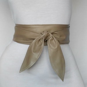 Leather belt Obi belt Wedding Women's wrap belt Plus size Tulip tie petals Cincher