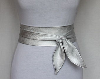 Women's Belt Leather Obi belt White wedding sash Women's belt