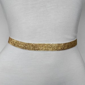 Women's Belt Gold or silver Sparkling belt elastic Wedding belt Silver Skinny waist belt Waist cincher Statement accessory Stretch belt