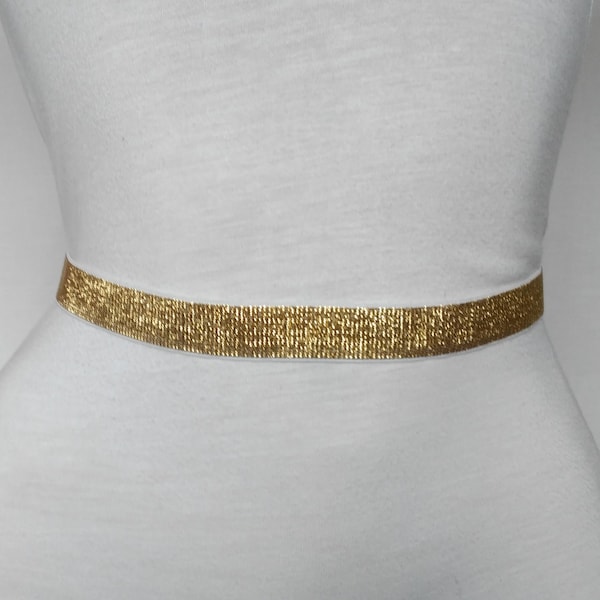 Women's Belt Gold or silver Sparkling belt elastic Wedding belt Silver Skinny waist belt Waist cincher Statement accessory Stretch belt