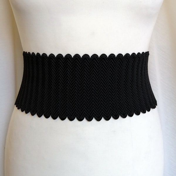 Women's Belt Wide Black Stretch belt 4" / 10cm Glamorous Waist cincher Elastic Bridal Corset-like belt