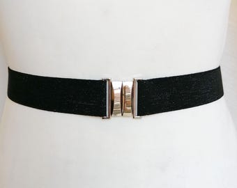 Women's Belt Gold Stretch Rhinestones Wide 1.2" Waist cincher Wedding Elastic belt
