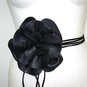 Cinturón de mujer Cinturón de novia floral negro o beige Cinturón de cuero