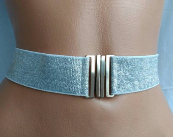 Women’s Vintage Silver Tone Coin Stretch Belt 80s Shiny Disc Metal Cincher Belt Vintage 80s Silver Stretch Disk Belt - Etsy main image 3