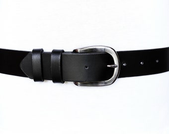 LEATHER BELT Women's belt, Youth Belt 1-1/2" Handmade Dark red Burgundy Back-to-school Full grain Jeans belt