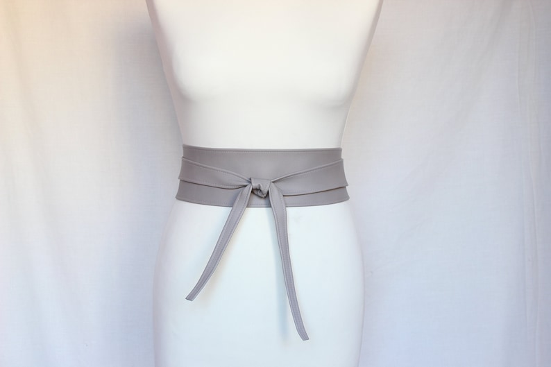 Obi Belt Gray Belt Genuine Leather Women's Obi Belt Cinch - Etsy