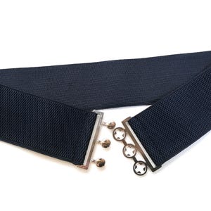 Frauen Gürtel Marineblau Elastischer Gürtel 2 &quot;Stretch-Gürtel befestigt Gürtel mit Silberverschluss