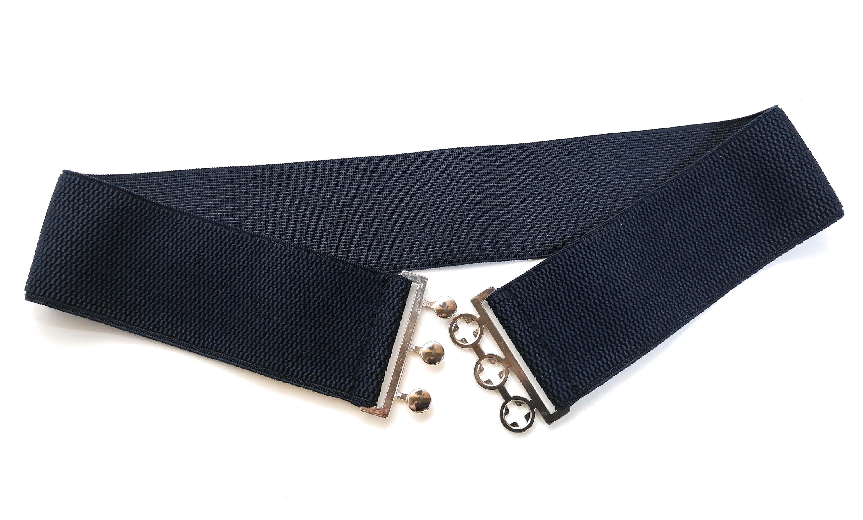 Burnished Silver Metal & Colorful Beaded Stretch Belt Womens M Unique 34\