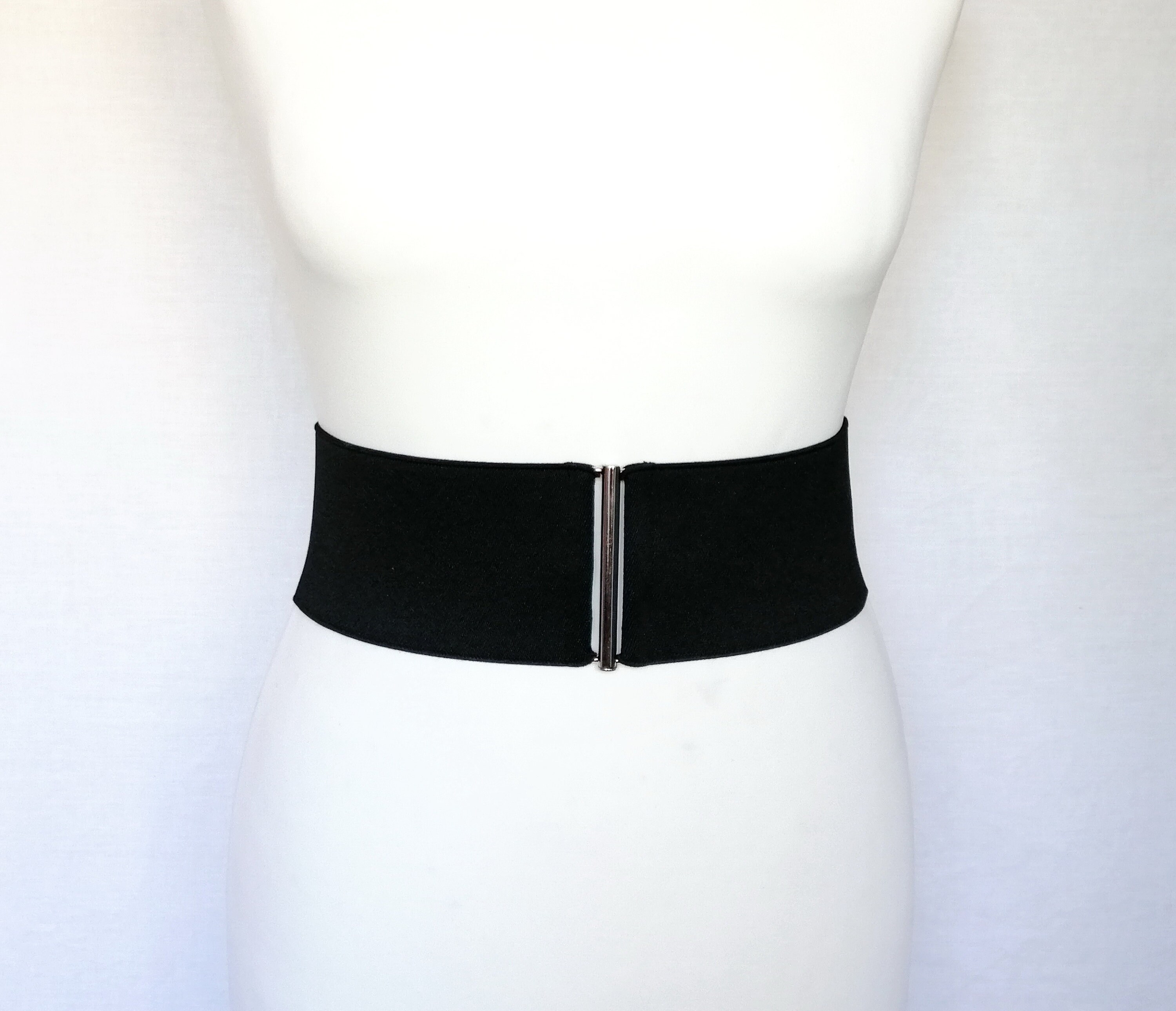 Wide Black Stretch belt Basic Elastic or Brown belt Waist Etsy