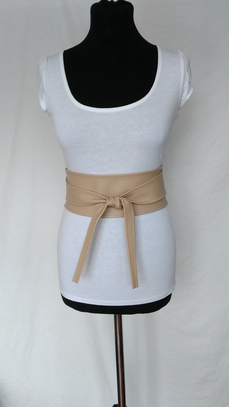 Cream Obi Belt Leather Belt Women's Belt Nude Tan Wide Etsy