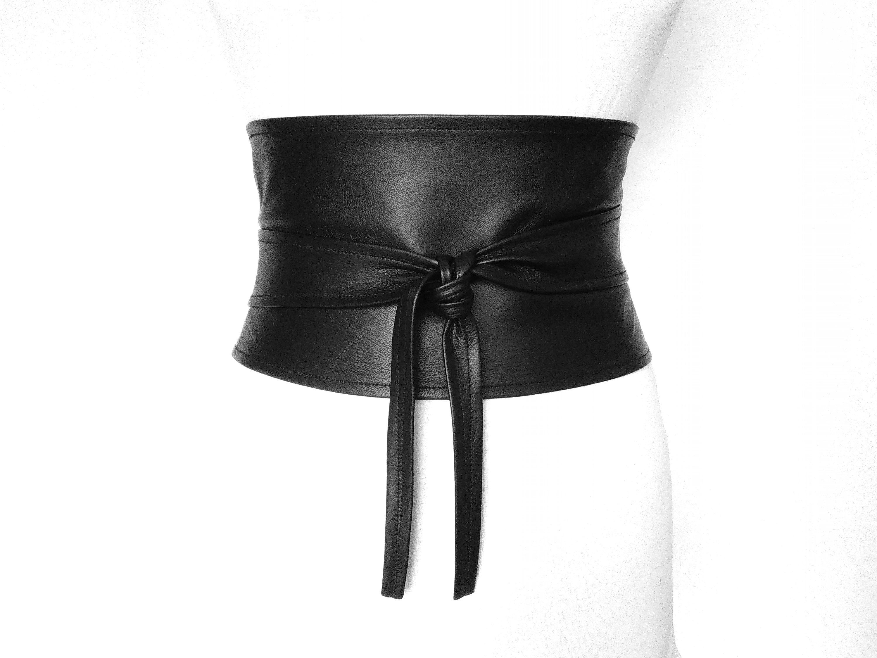 Obi Belt Black Leather Under Bust Corset Style Wrap Belt Etsy Australia