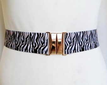 Women's Belt Animal Print Stretch belt Waist cincher Glamourous Elastic belt Zebra