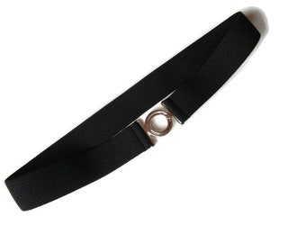 Waist cincher Skinny elastic belt Black Beige Burgundy Red belt women's stretch cinch belt narrow