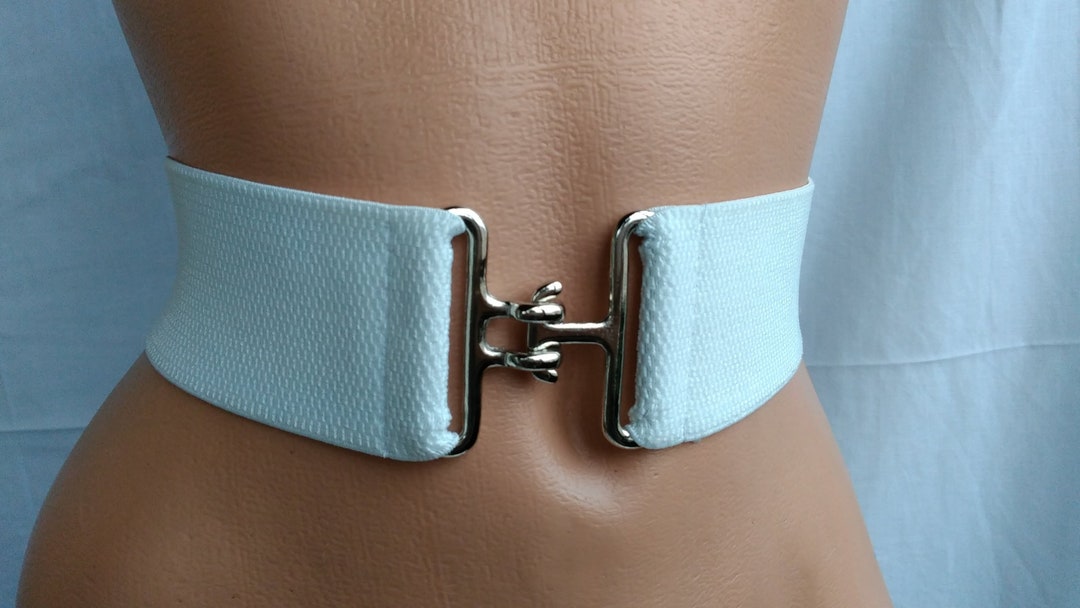 White Elastic Belt Stretch Simple Elastic Belt Womens Elastic Etsy