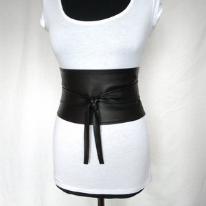 Obi Belt Black Leather Under Bust Corset Style Wrap Belt Womens Belts ...