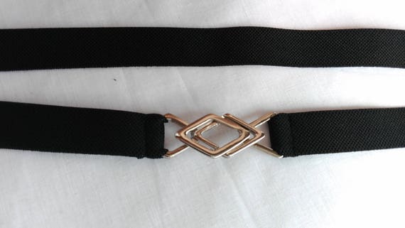 Black Slim Belt Elastic Waist Belt 