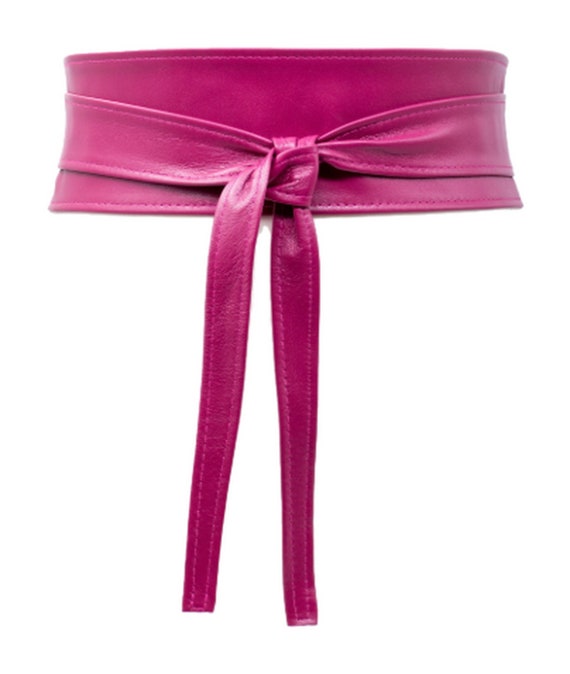 Women's Belt Obi Belt Hot Pink Magenta Wrap Belt Waist
