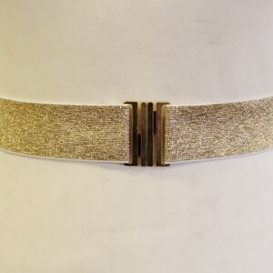 Women's Belt Silver Stretch Waist cinched belt Glitter Wedding Elastic belt image 10